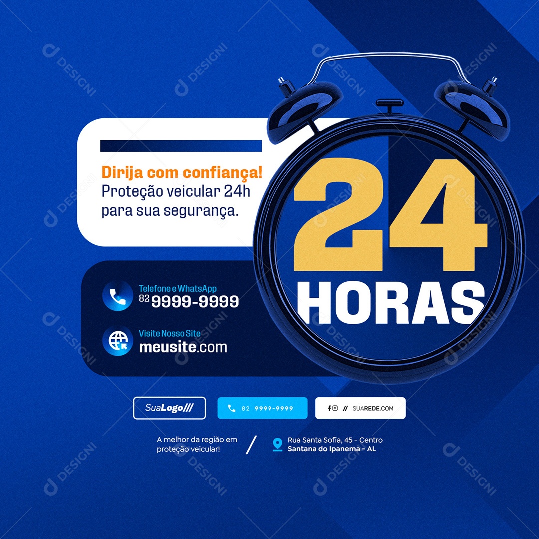 Proteção Veícular Dirija com Confiança Social Media PSD Editável