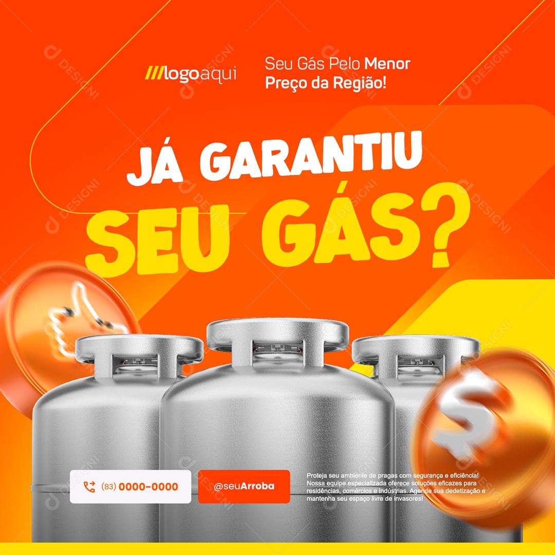 Distribuidora de Gás Já Garantiu Seu Gás Social Media PSD Editável