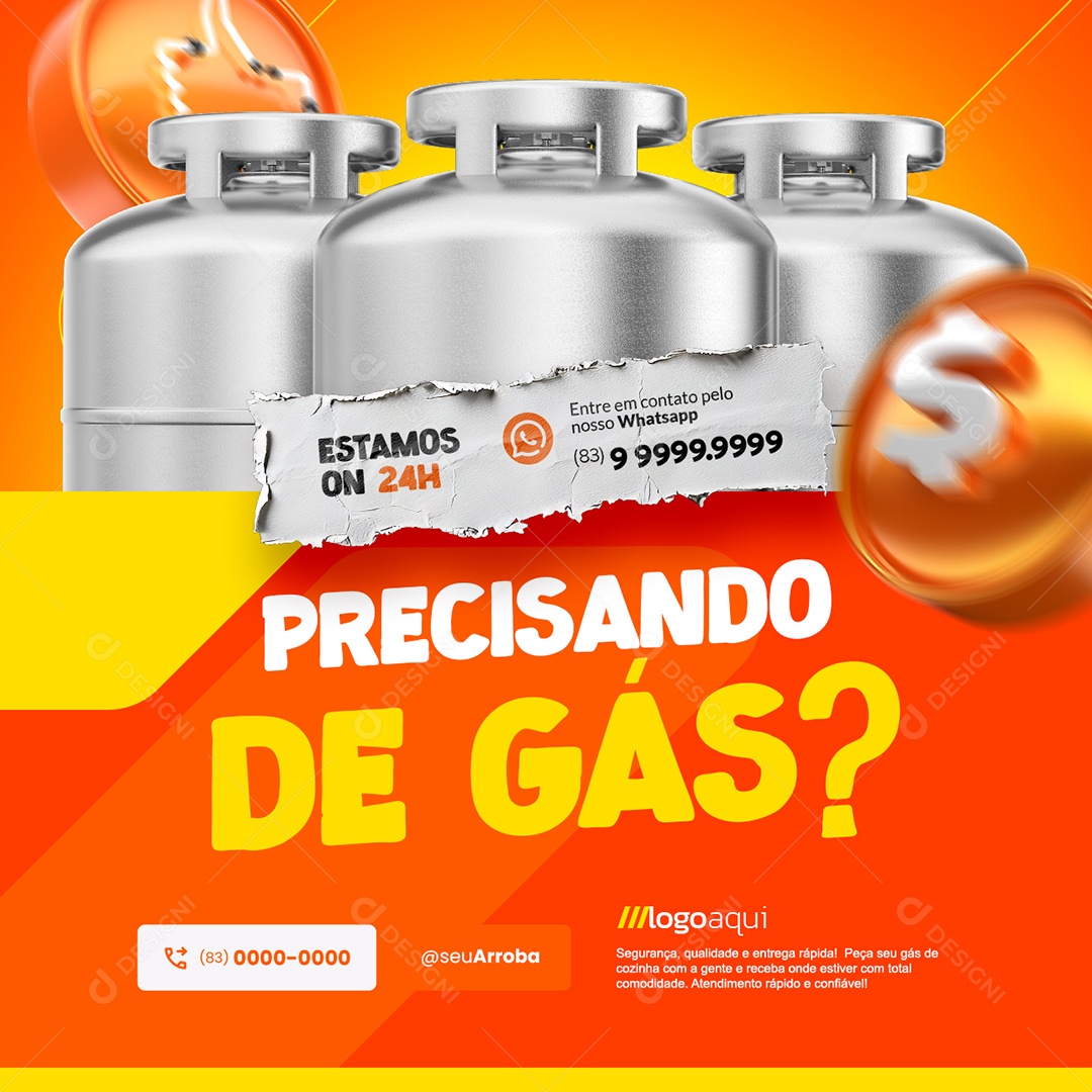 Distribuidora de Gás Precisando De Gás Social Media PSD Editável