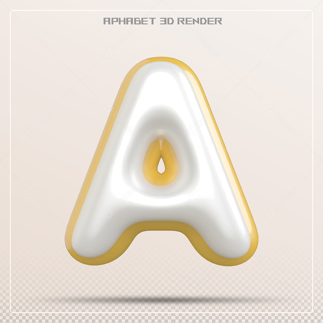 Letra Dourada A Maiúscula Elemento 3D Para Composição PSD