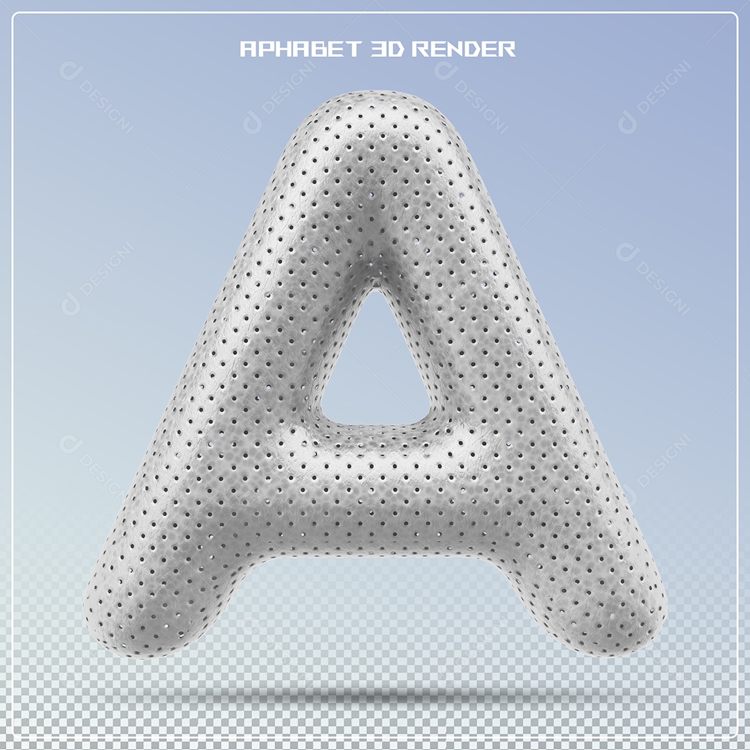 Letra Prata A Maiúscula Elemento 3D Para Composição PSD