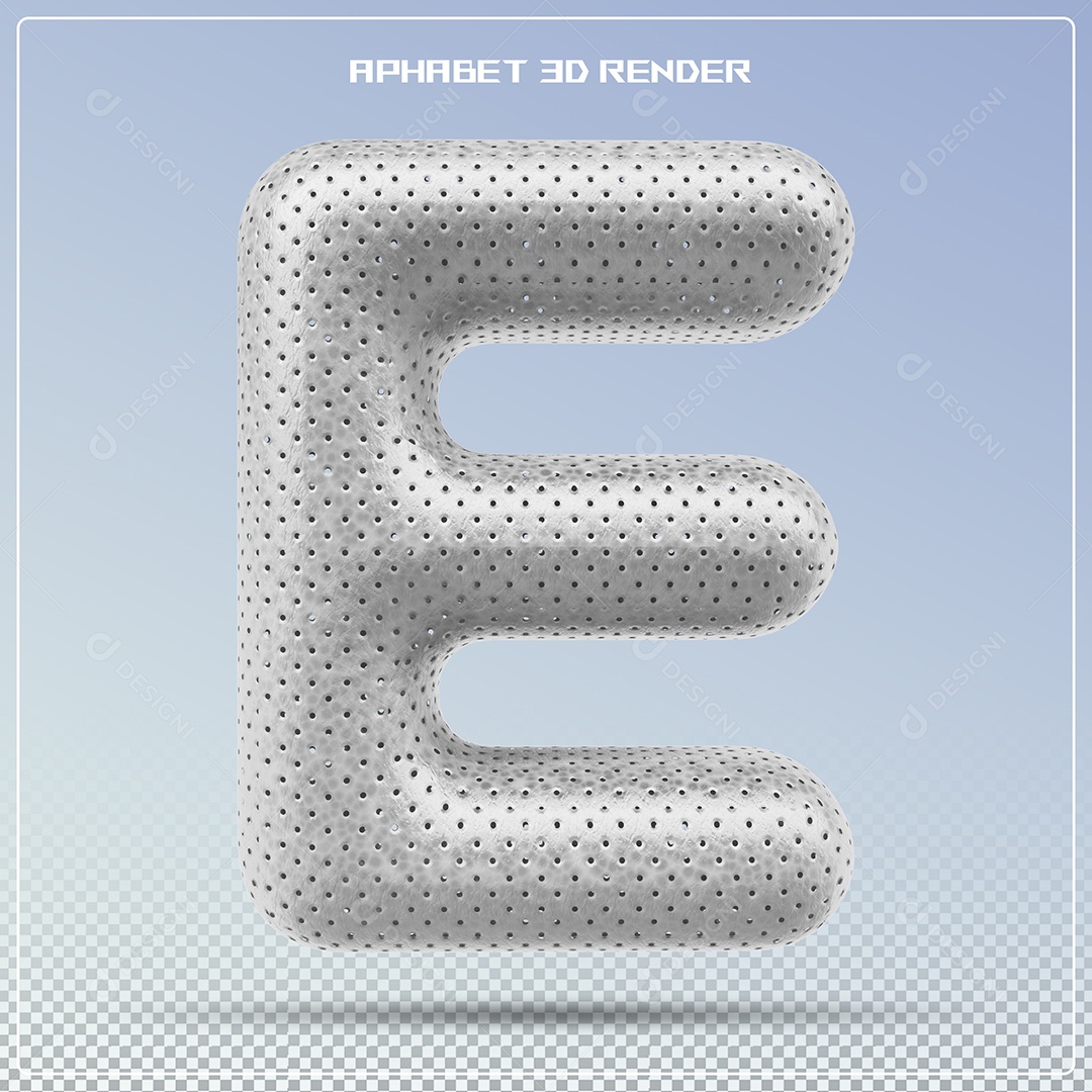 Letra Prata E Maiúscula Elemento 3D Para Composição PSD