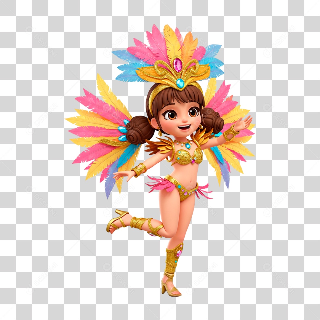 Personagem Musa do Carnaval PNG Transparente