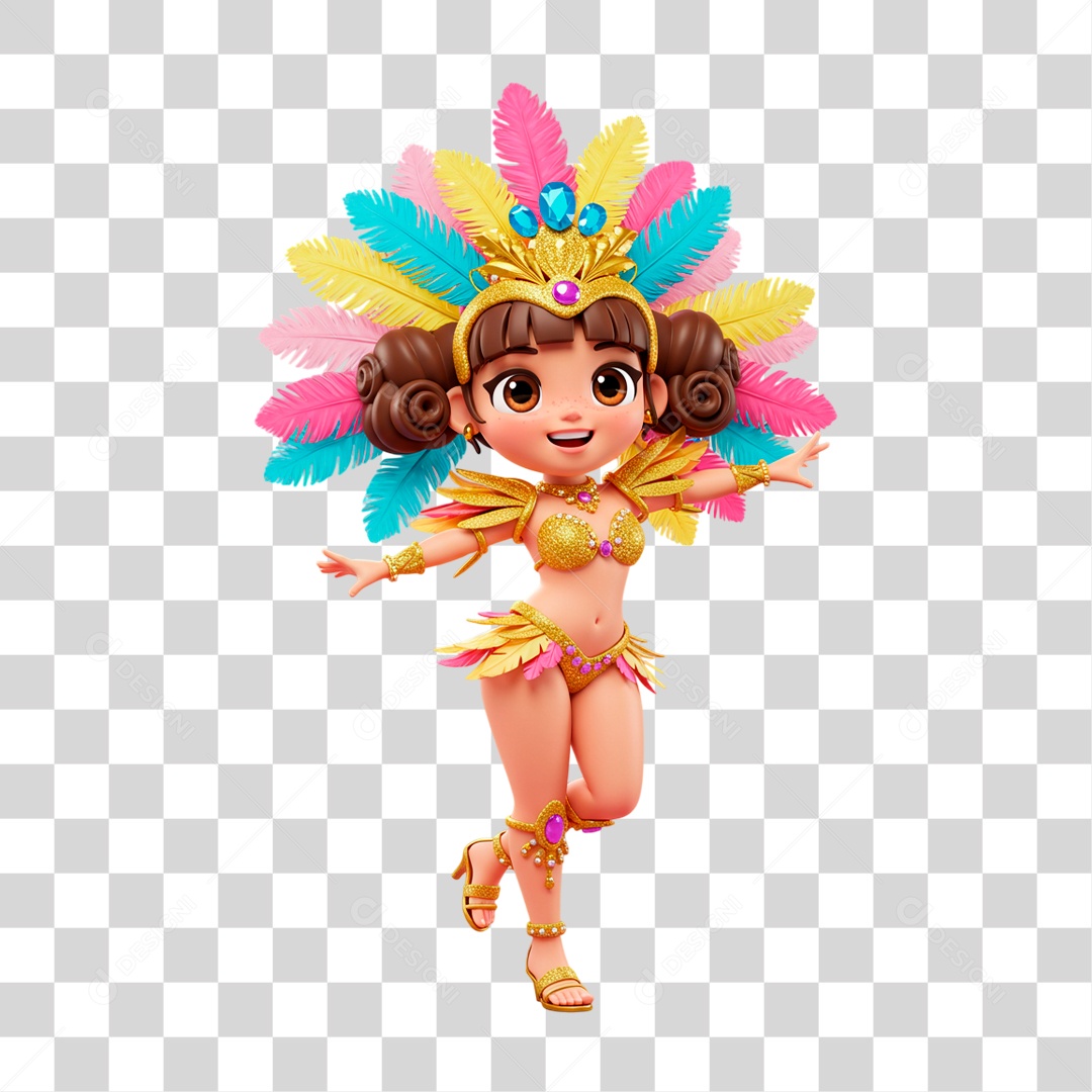 Personagem Musa do Carnaval PNG Transparente