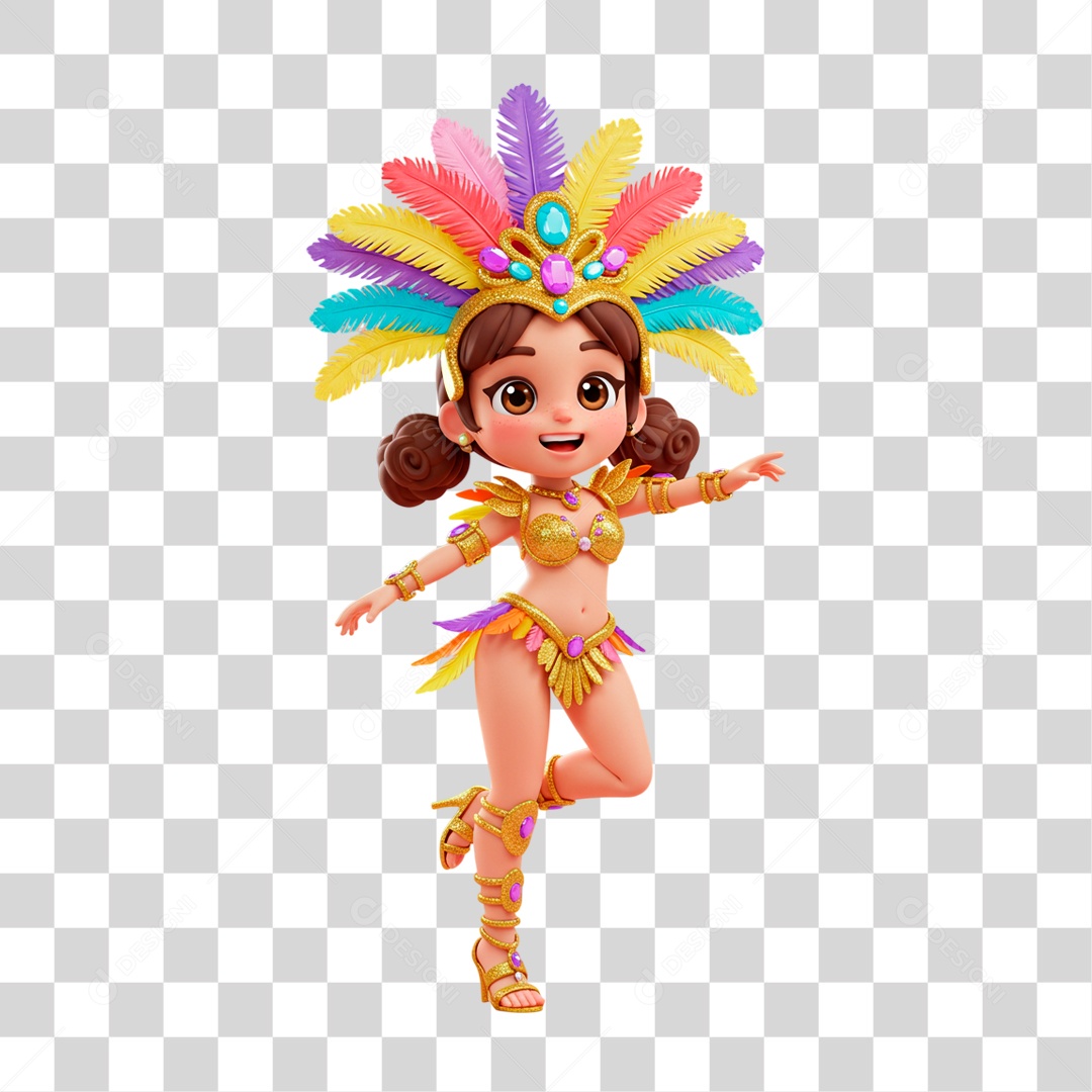 Personagem Musa do Carnaval PNG Transparente