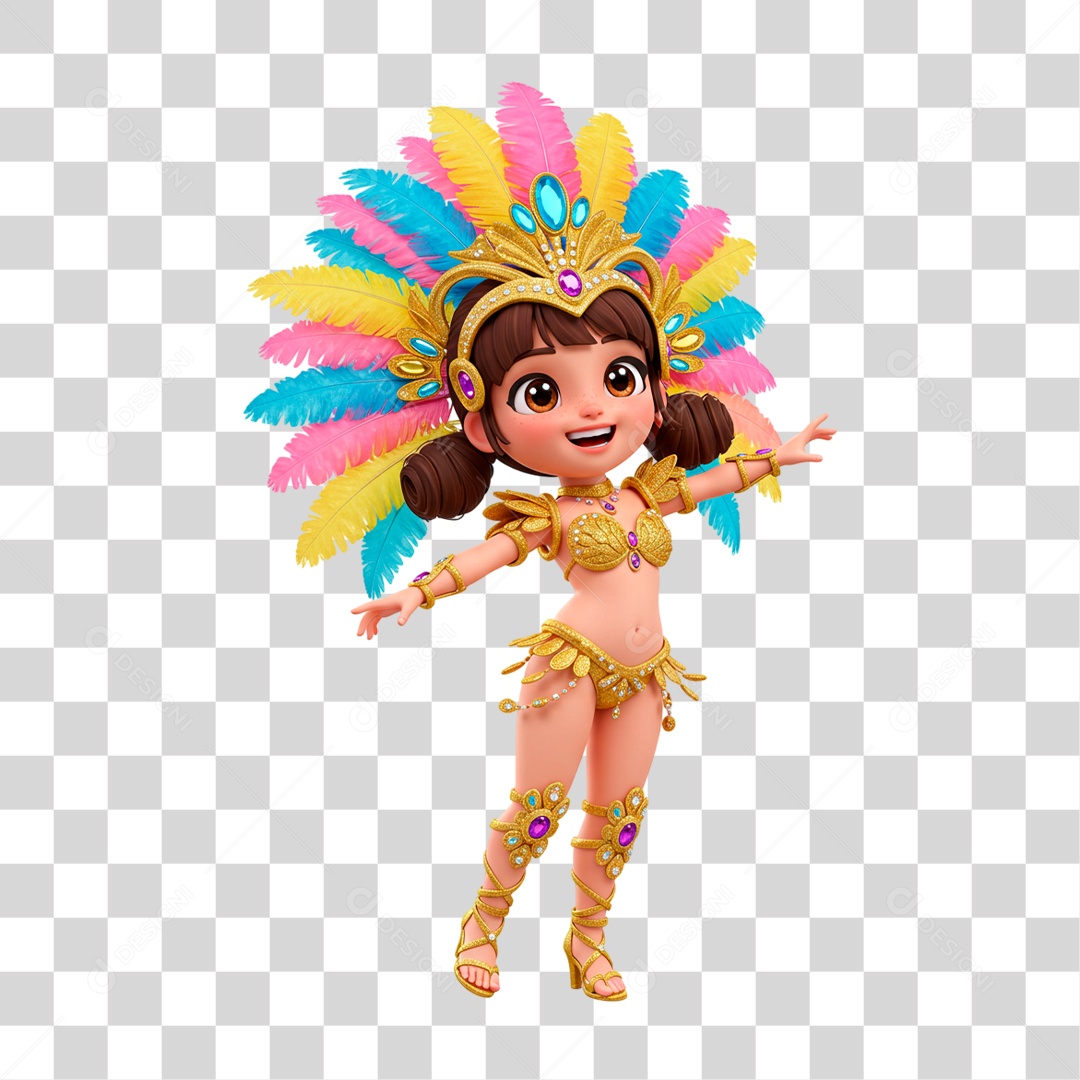 Personagem Musa de Carnaval PNG Transparente