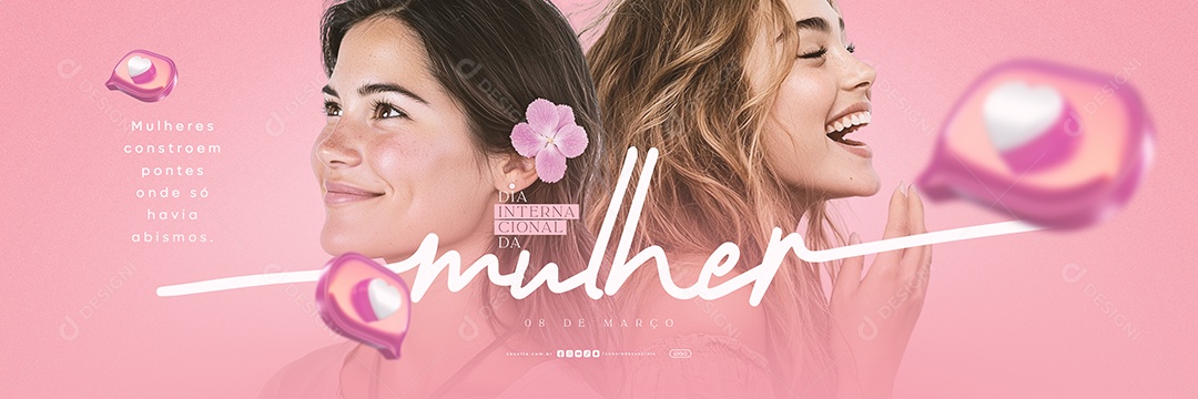 Carrossel Dia Internacional Da Mulher 08 de Março Social Media PSD Editável
