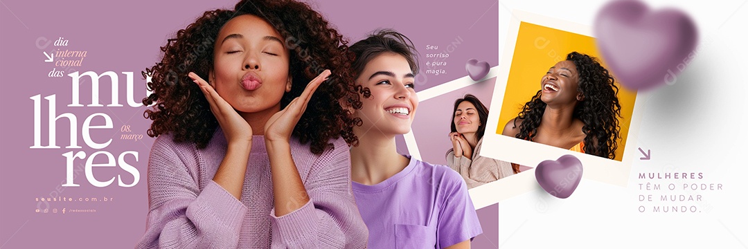 Carrossel Dia Internacional Das Mulheres 08 de Março Social Media PSD Editável