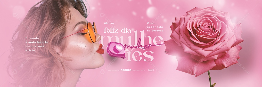 Carrossel Feliz Dia Da Mulher 08 de Março Social Media PSD Editável