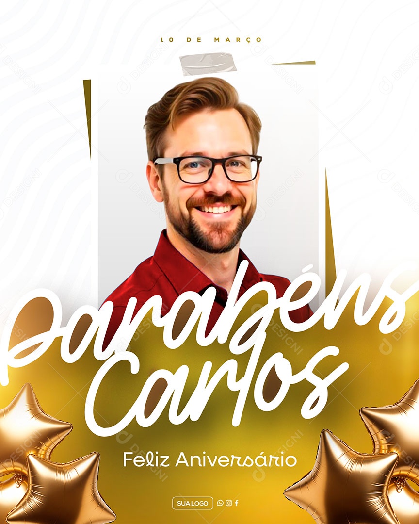Story Feliz Aniversário Parabéns Carlos Social Media PSD Editável