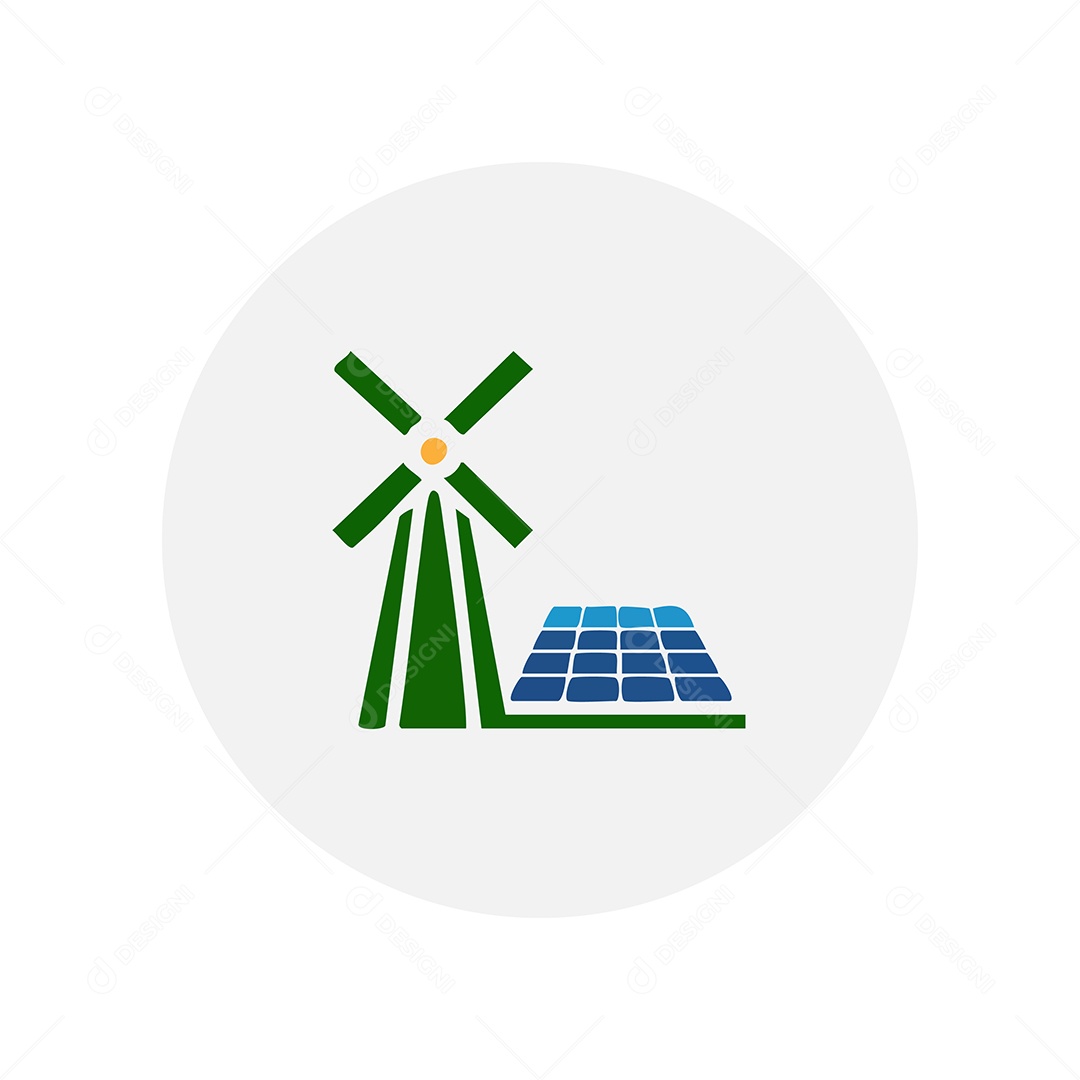 Modelo de Logo Energia Solar Vetor EPS
