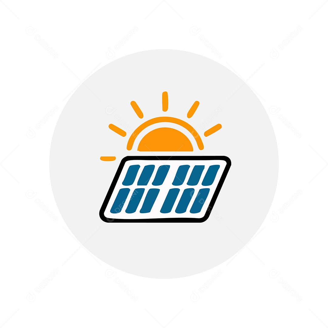 Modelo de Logo Energia Solar Vetor EPS