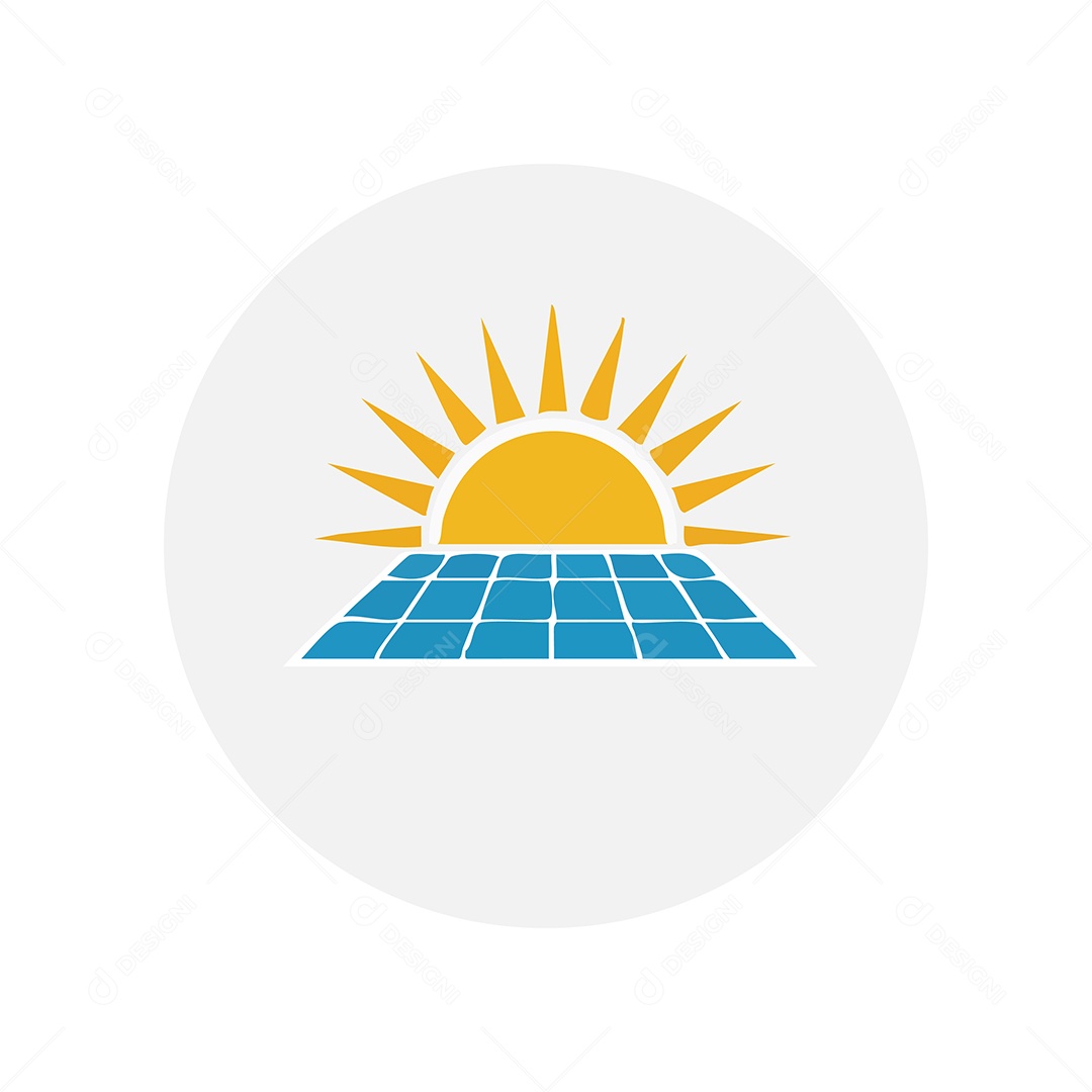 Modelo de Logo Energia Solar Vetor EPS