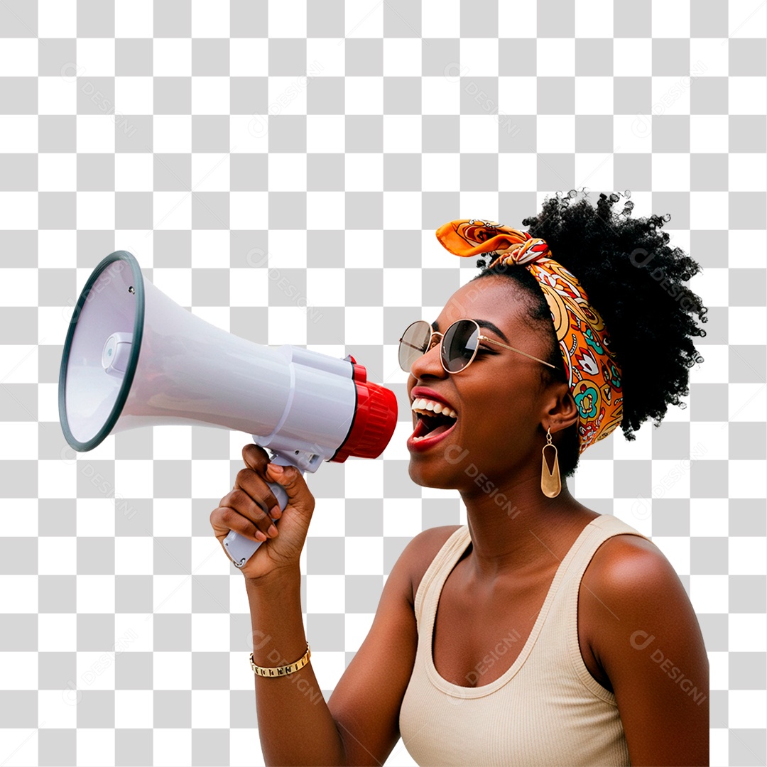Woman with Megaphone Transparent PNG