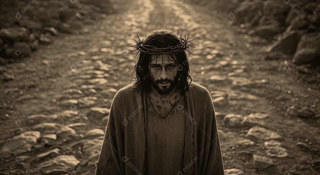 Semelhança de Jesus Cristo páscoa em uma estrada