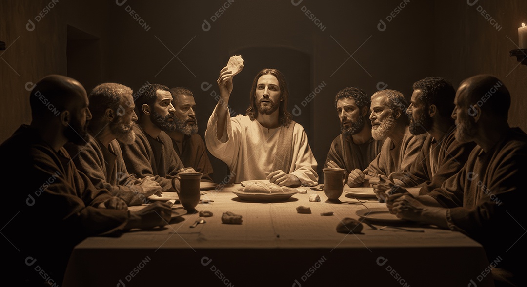 Semelhança de Cristo partilhando o pão com irmãos