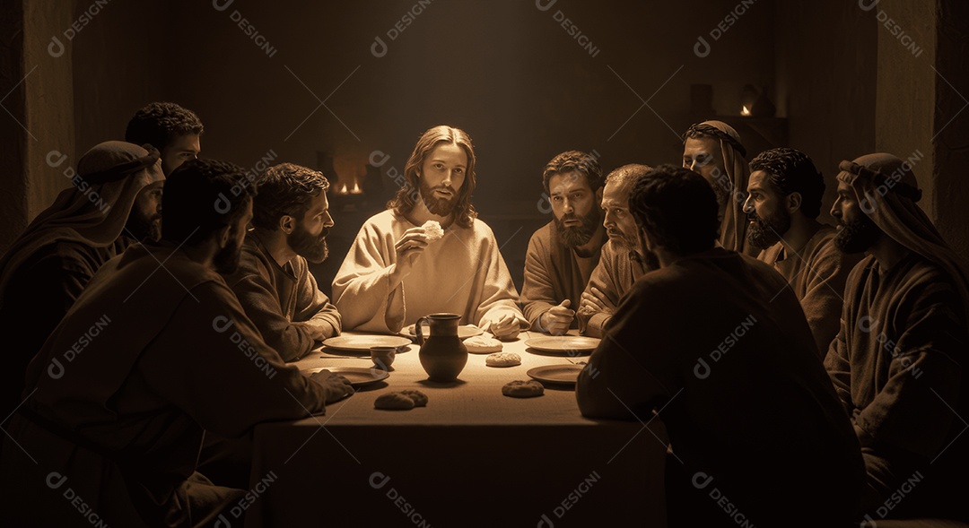 Semelhança de Cristo partilhando o pão com irmãos