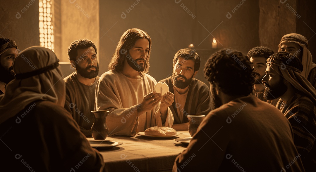 Semelhança de Cristo partilhando o pão com irmãos