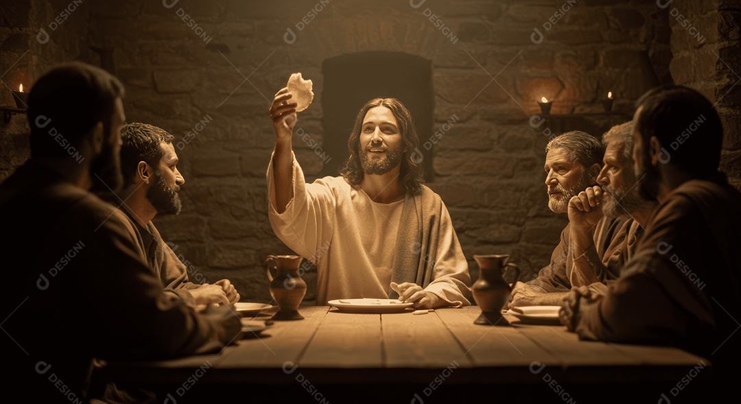 Semelhança de Cristo partilhando o pão