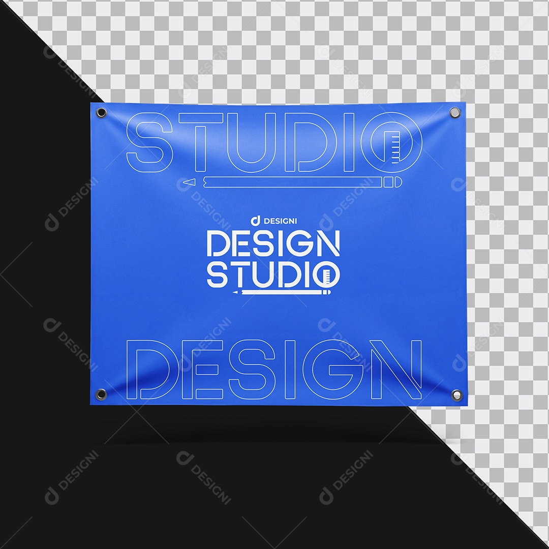 Mockup de Banner Tecido Quadrado PSD Editável