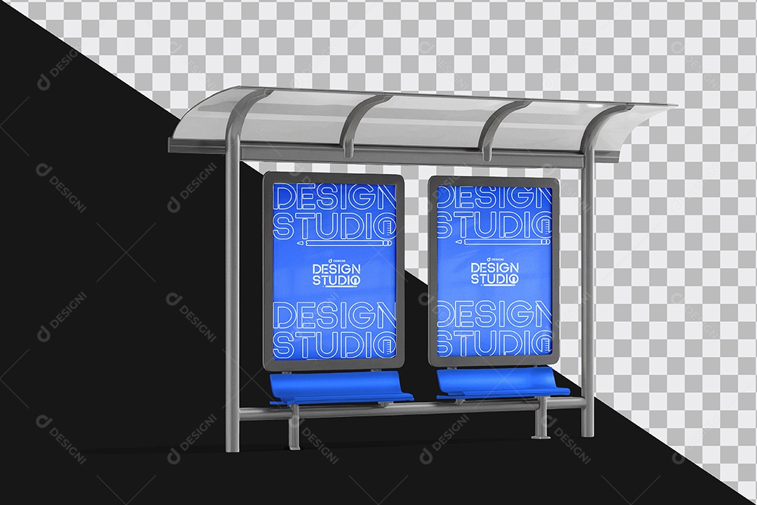 Mockup Bustop Ponto De Ônibus PSD Editável