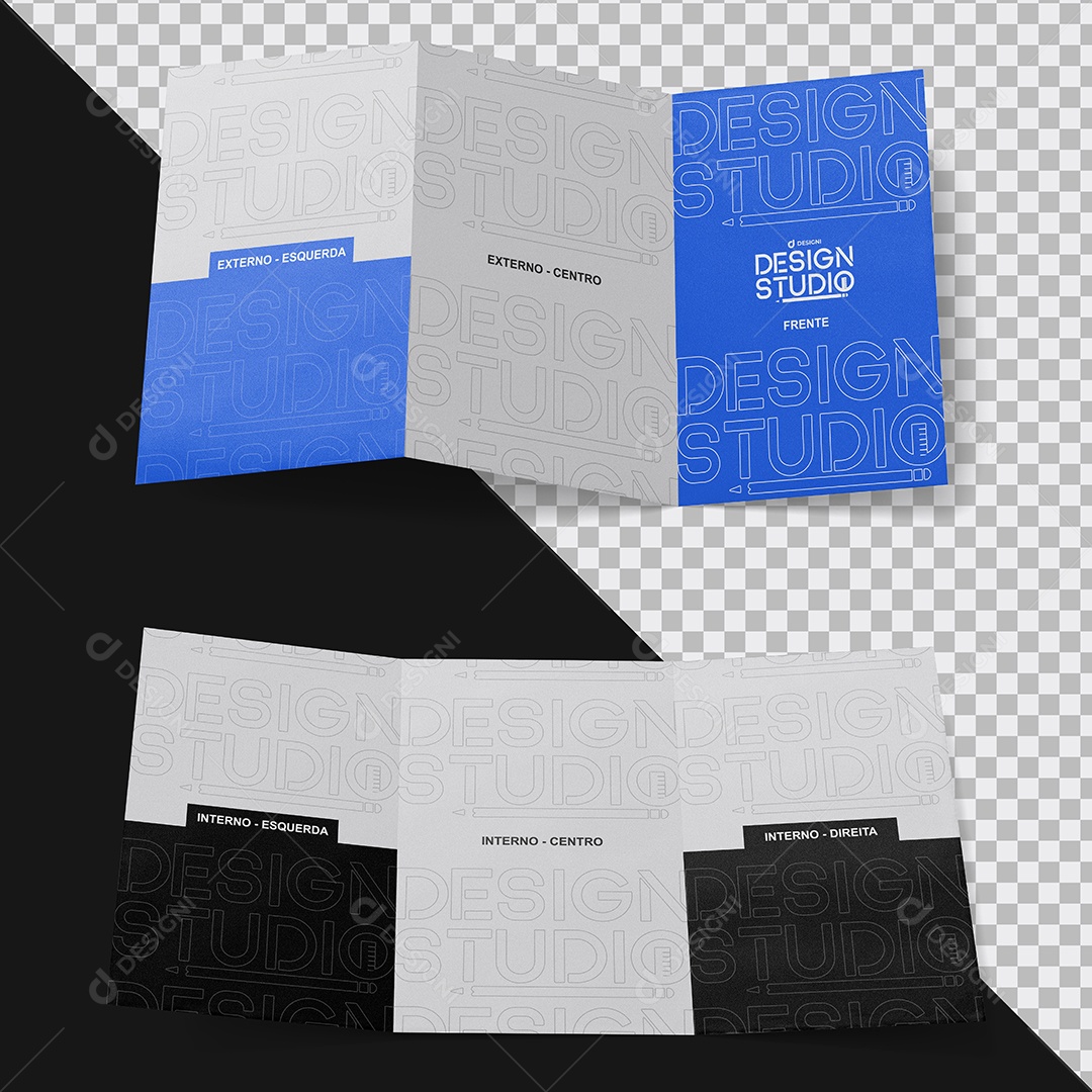 Mockup Folder Pasta A3 Dobras PSD Editável