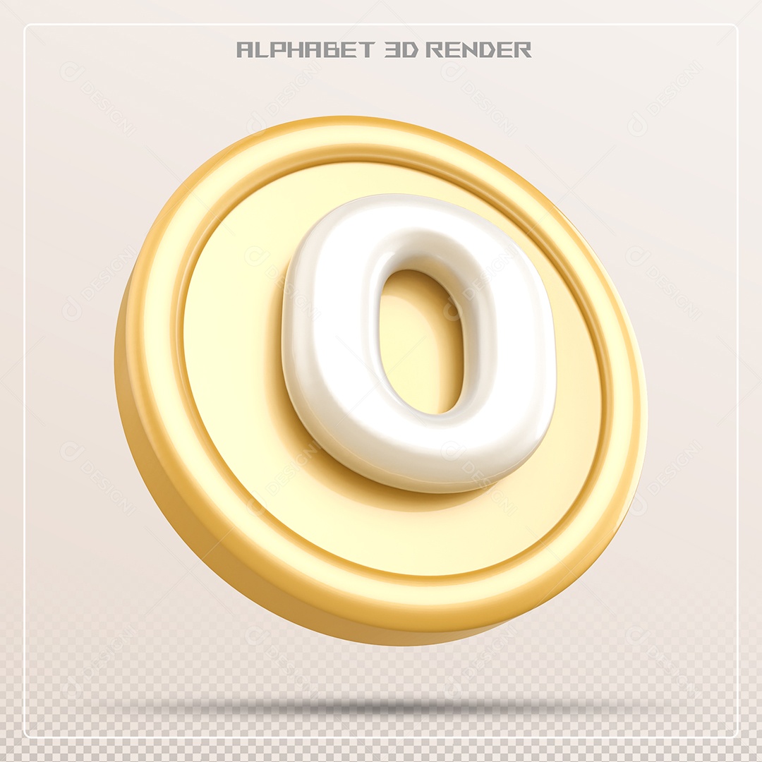 Moeda Com Letra O Maiúscula Elemento 3D Para Composição PSD
