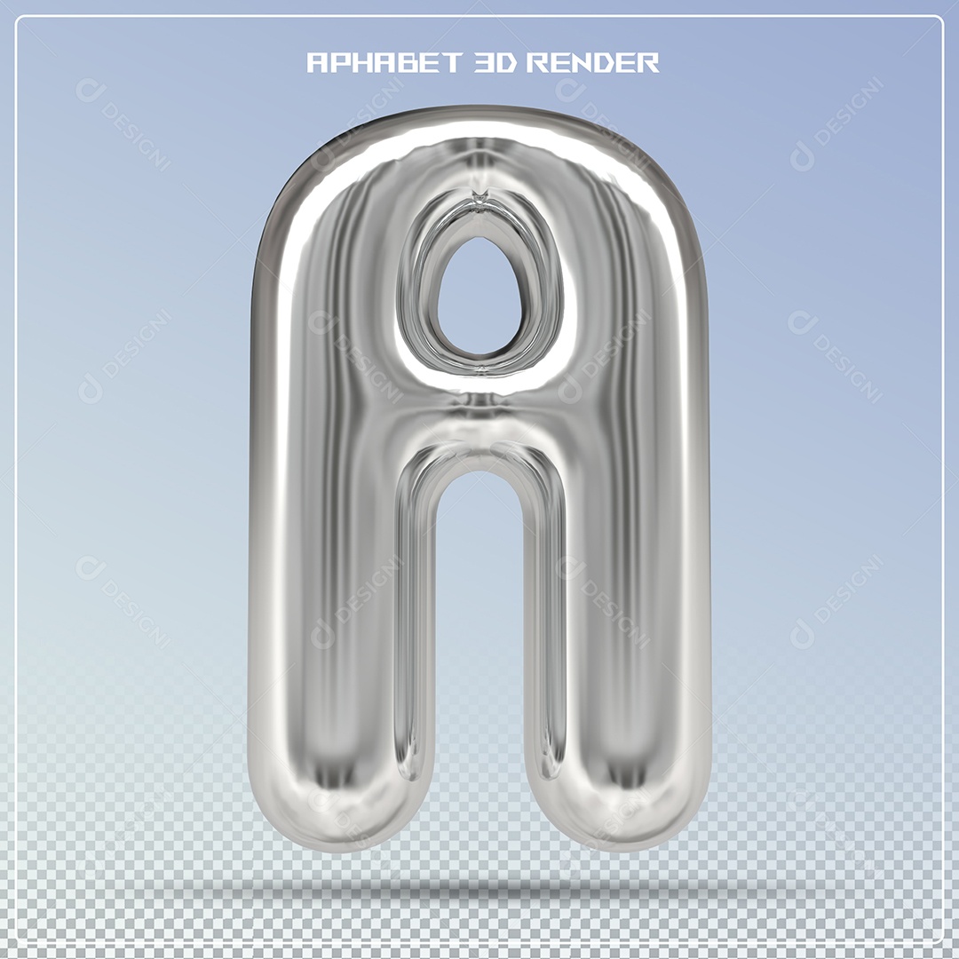 Letra Azul A Maiúscula Elemento 3D Para Composição PSD