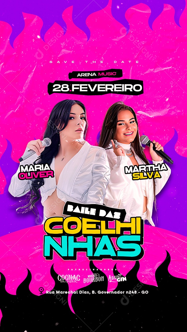 Story Flyer Baile Das Coelhinhas Social Media PSD Editável