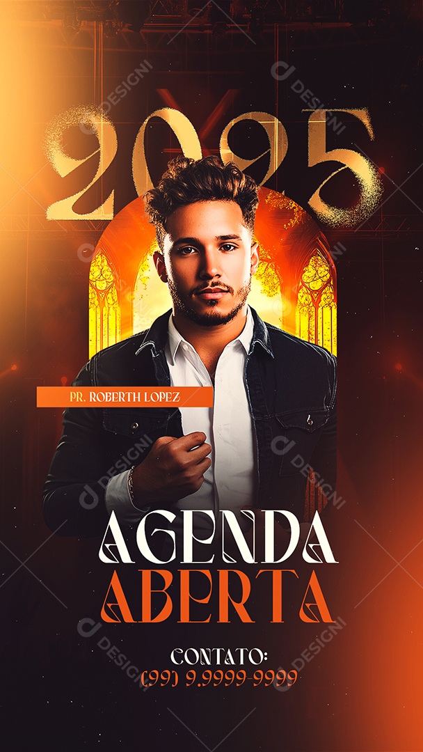 Story Flyer Gospel Agenda Aberta Pr Roberth Lopez Social Media PSD Editável