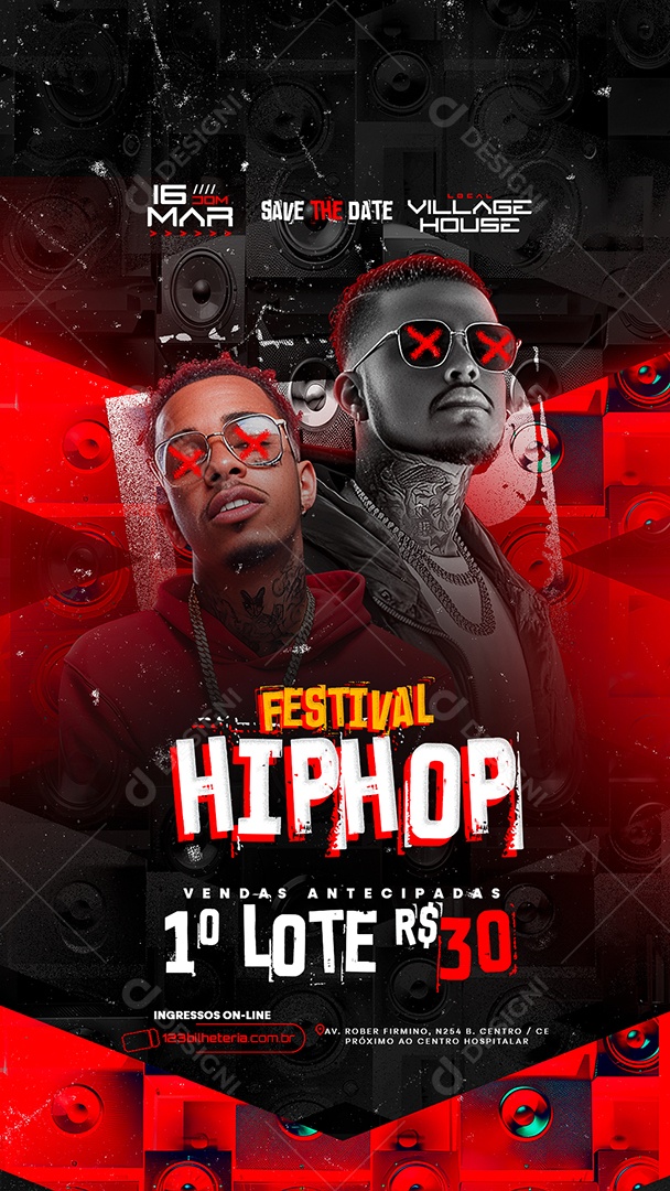 Story Flyer Festival Hip Hop Vendas Antecipadas Social Media PSD Editável