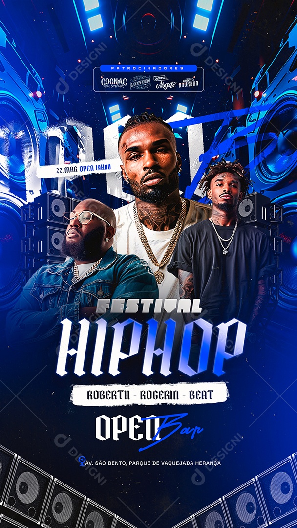 Story Flyer Festival Hip Hop Open Bar Social Media PSD Editável