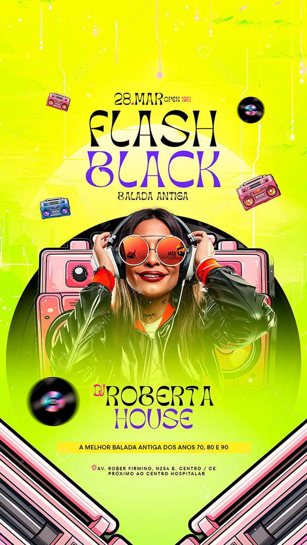 Story Flyer Flash Back Balada Antiga Social Media PSD Editável
