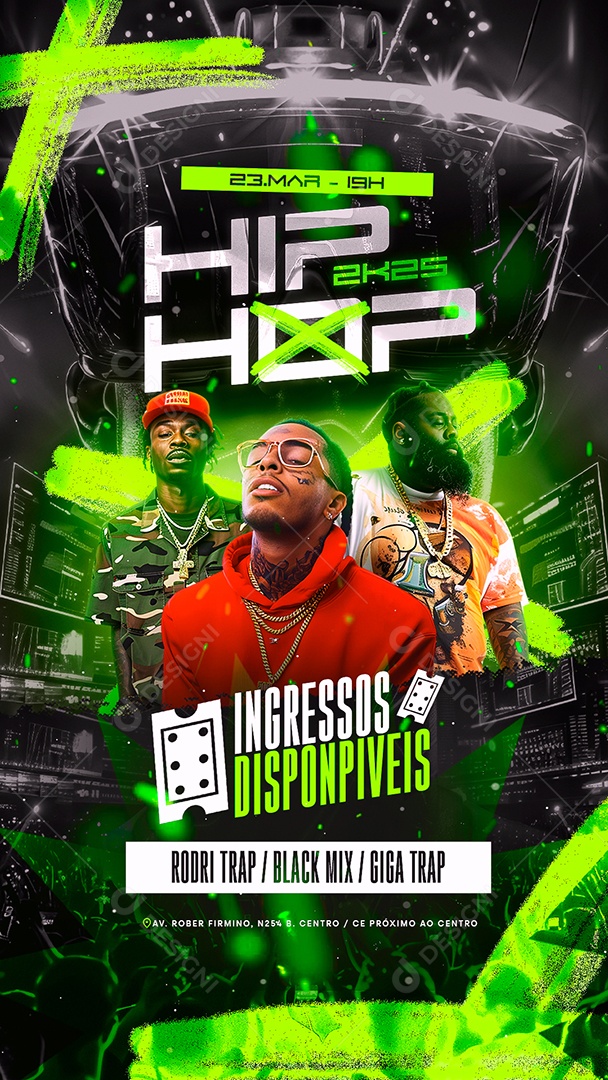 Story Flyer Hip Hop 2K25 Social Media PSD Editável