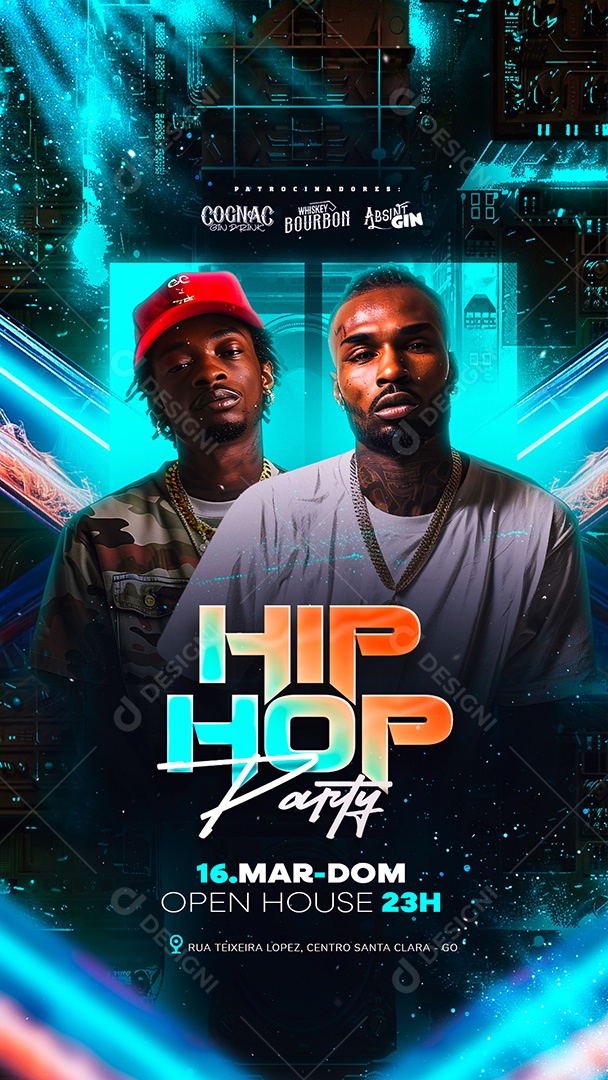 Story Flyer Hip Hop Party Social Media PSD Editável