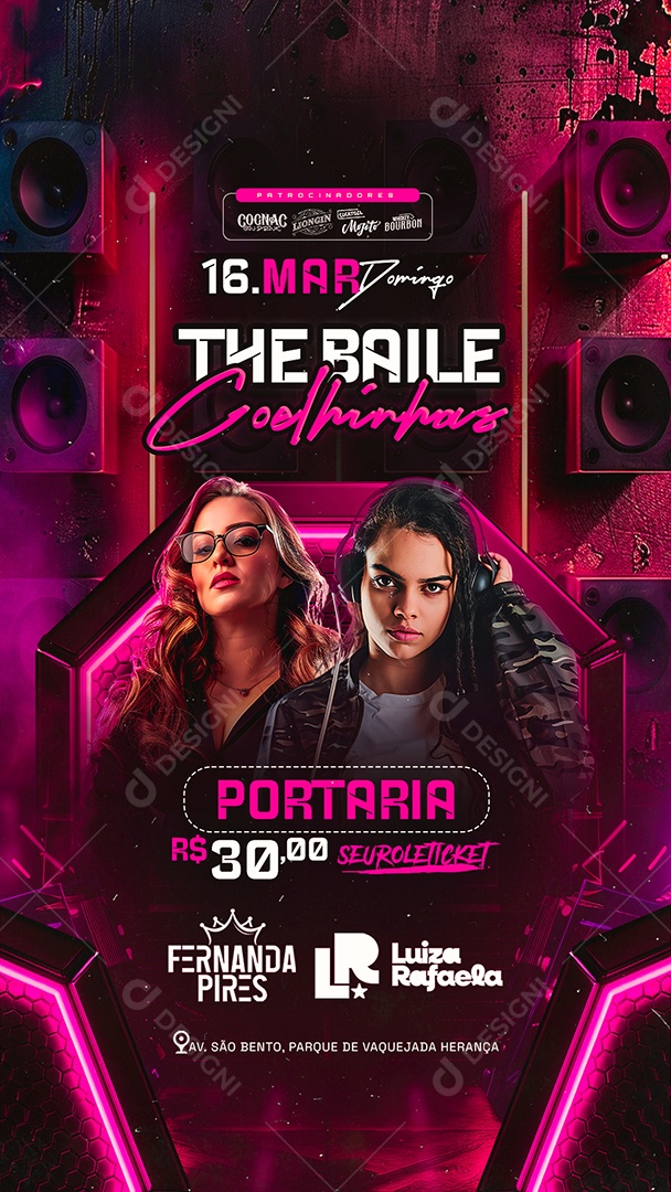 Story Flyer The Baile Coelhinhas Social Media PSD Editável