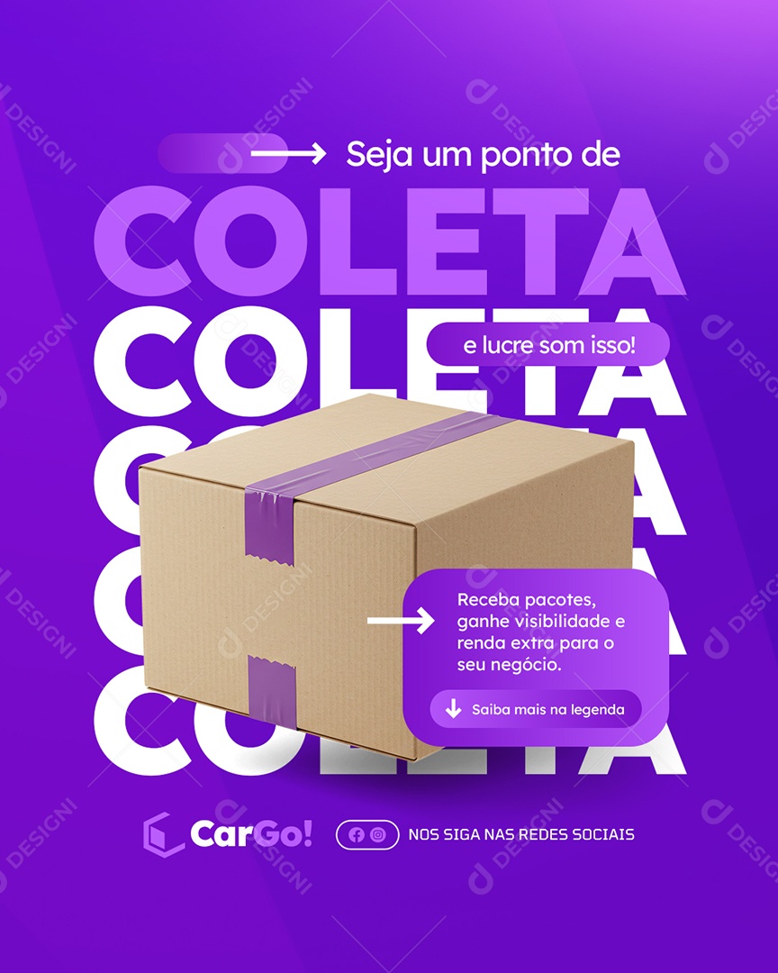 Transportadora Seja Um Ponto de Coleta Social Media PSD Editável