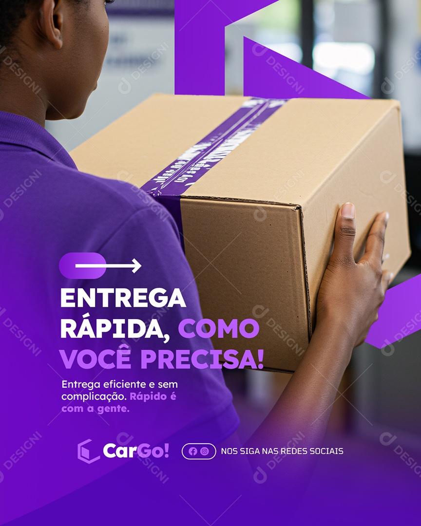 Transportadora Entrega Rápida Social Media PSD Editável