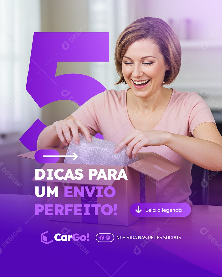 Transportadora Cinco Dicas para Um Envio Perfeito Social Media PSD Editável
