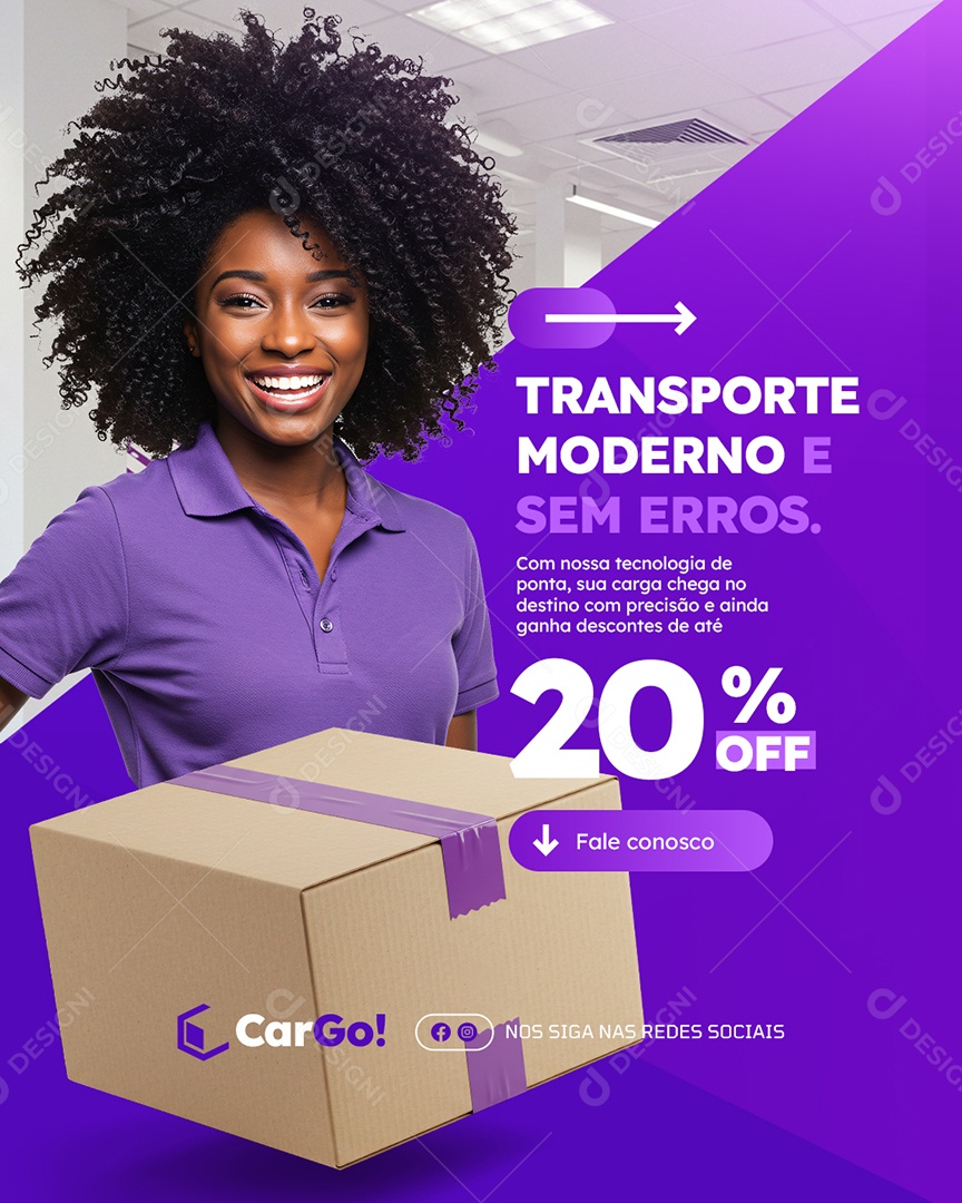 Transportadora Transporte Moderno e Sem Erros Social Media PSD Editável