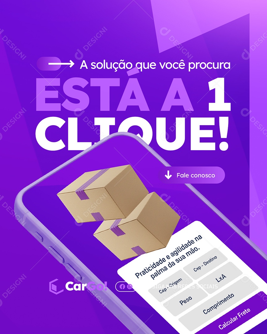 Transportadora A Solução Que Você Procura Social Media PSD Editável