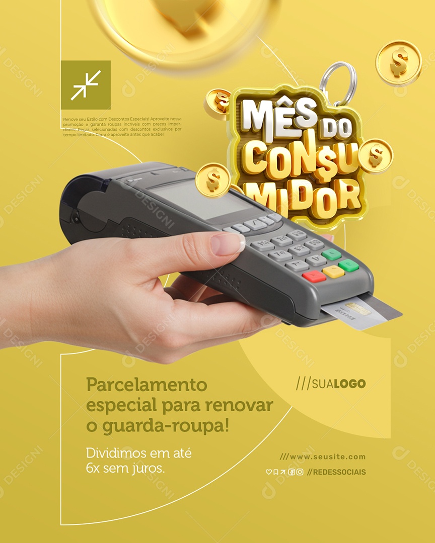 Mês do Consumidor Loja de Roupas Parcelamento Especial Social Media PSD Editável