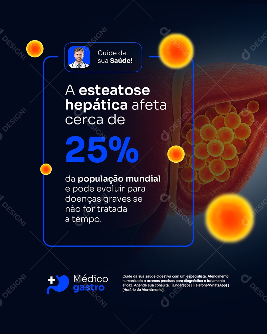 Gastro A Esteatose Hepática Social Media PSD Editável