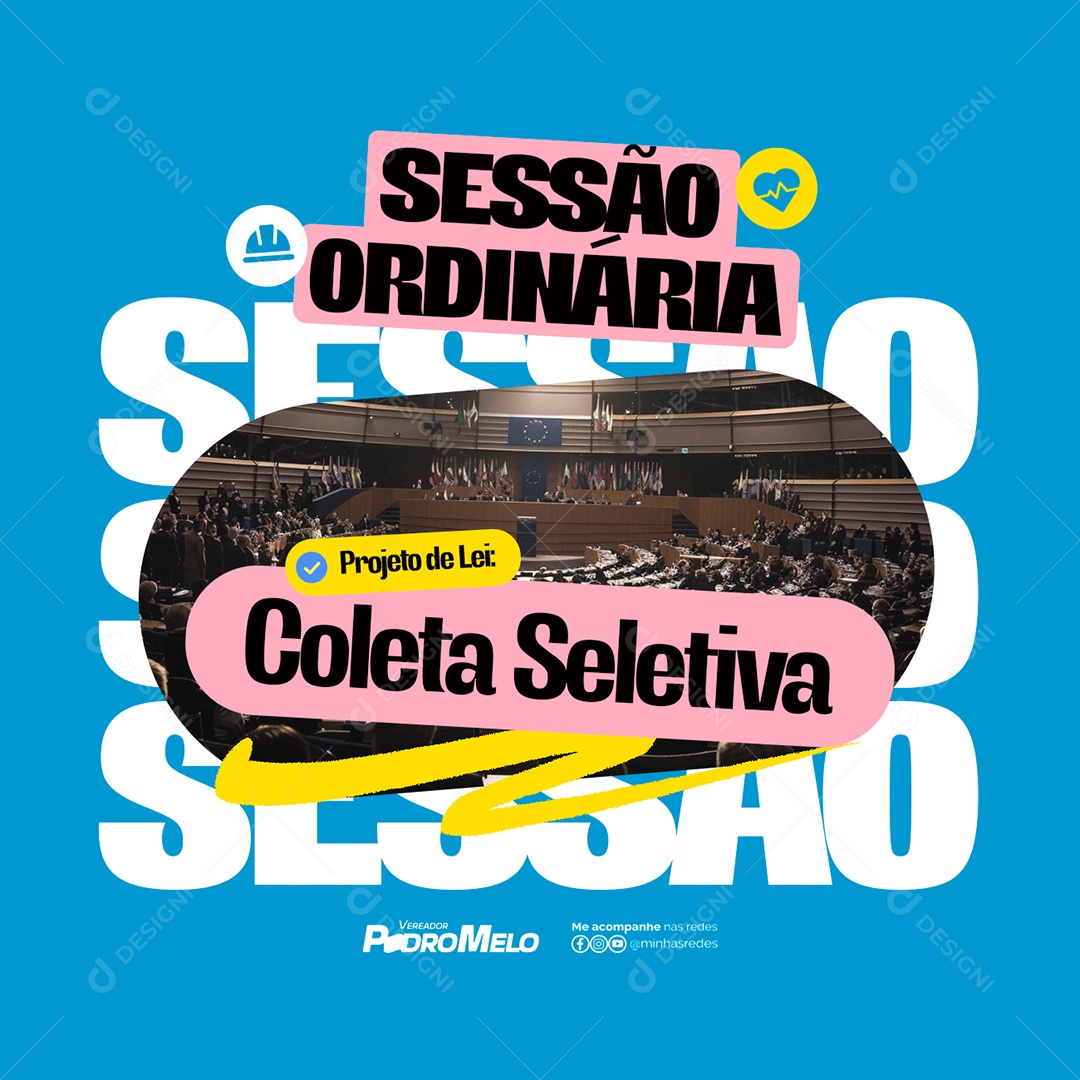 Vereador Sessão Ordinária Coleta Seletiva Social Media PSD Editável