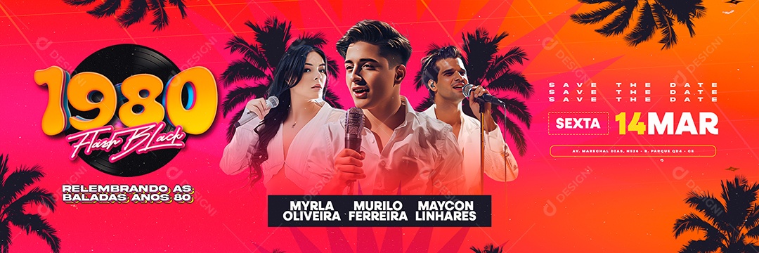 Carrossel Flyer 1980 Flash Black Social Media PSD Editável