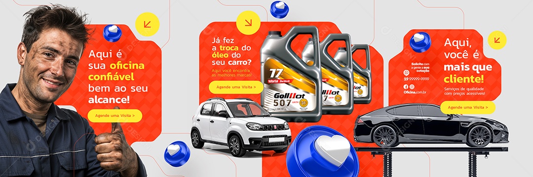 Carrossel Oficina Mecânica Aqui Você é Mais Que Cliente Social Media PSD Editável