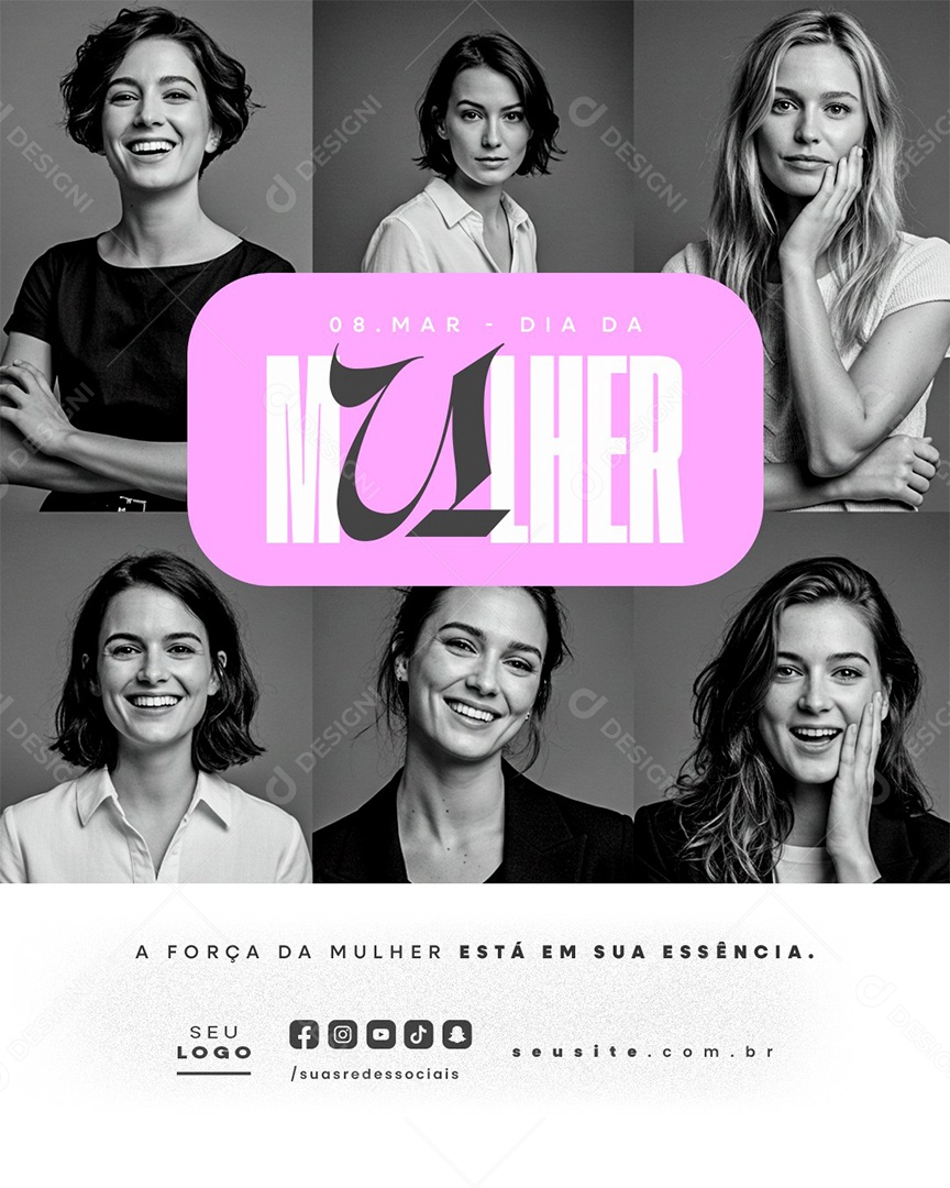 Social Media Dia Da Mulher 08 de Março PSD Editável