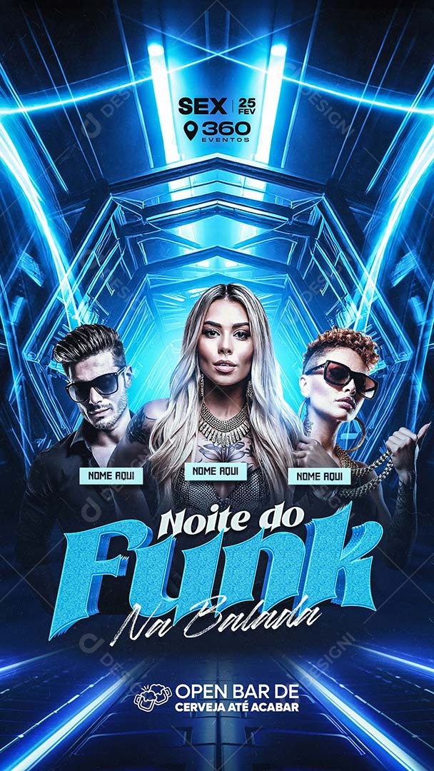 Flyer Story Noite do Funk na Balada Social Media PSD Editável