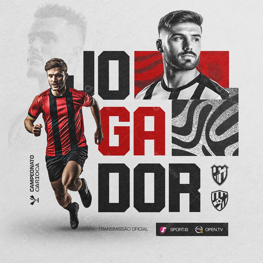 Campeonato Carioca Transmissão Oficial Jogador Social Media PSD Editável