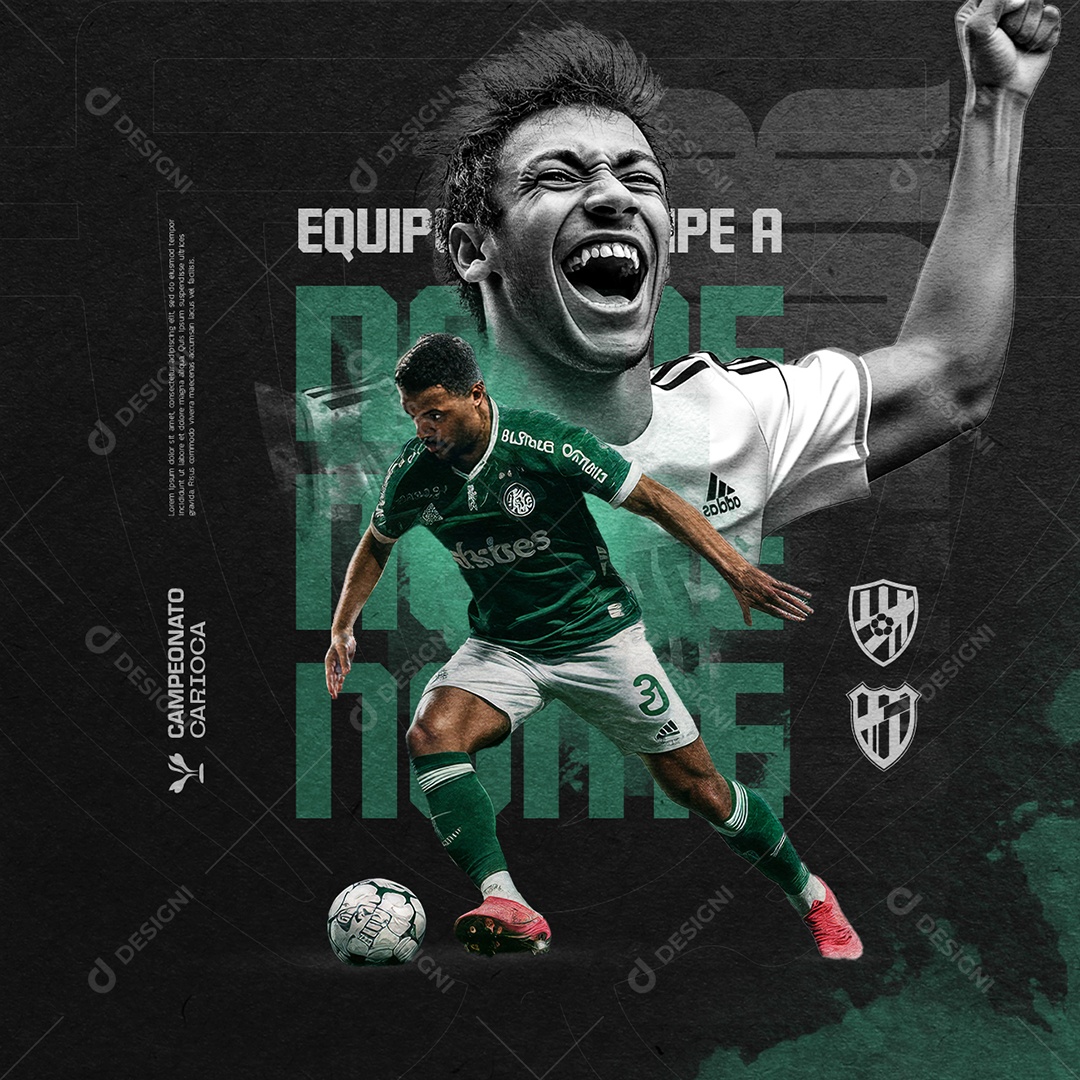 Campeonato Carioca Equipe A x Equipe B Social Media PSD Editável